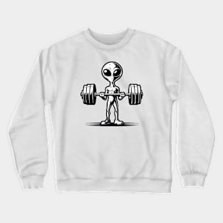 alien gym weightlifting Crewneck Sweatshirt